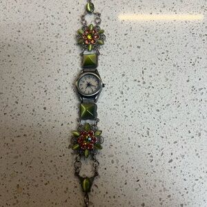 Mary Demarco  La Contessa Watch with Olive Green Accents. Needs a battery